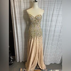 Glamorous Strapless Sequin Gown